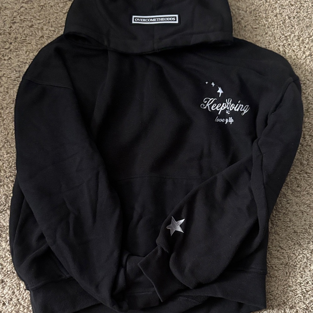 Black Hoodie with Motivational Text